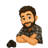 Person sitting on button
